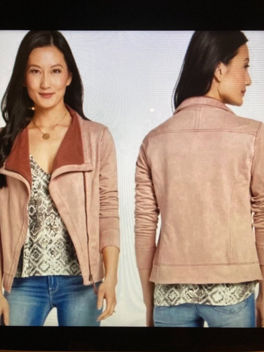 Marrakech Anthropologie Pink Hannah Moto Jacket Women Size M